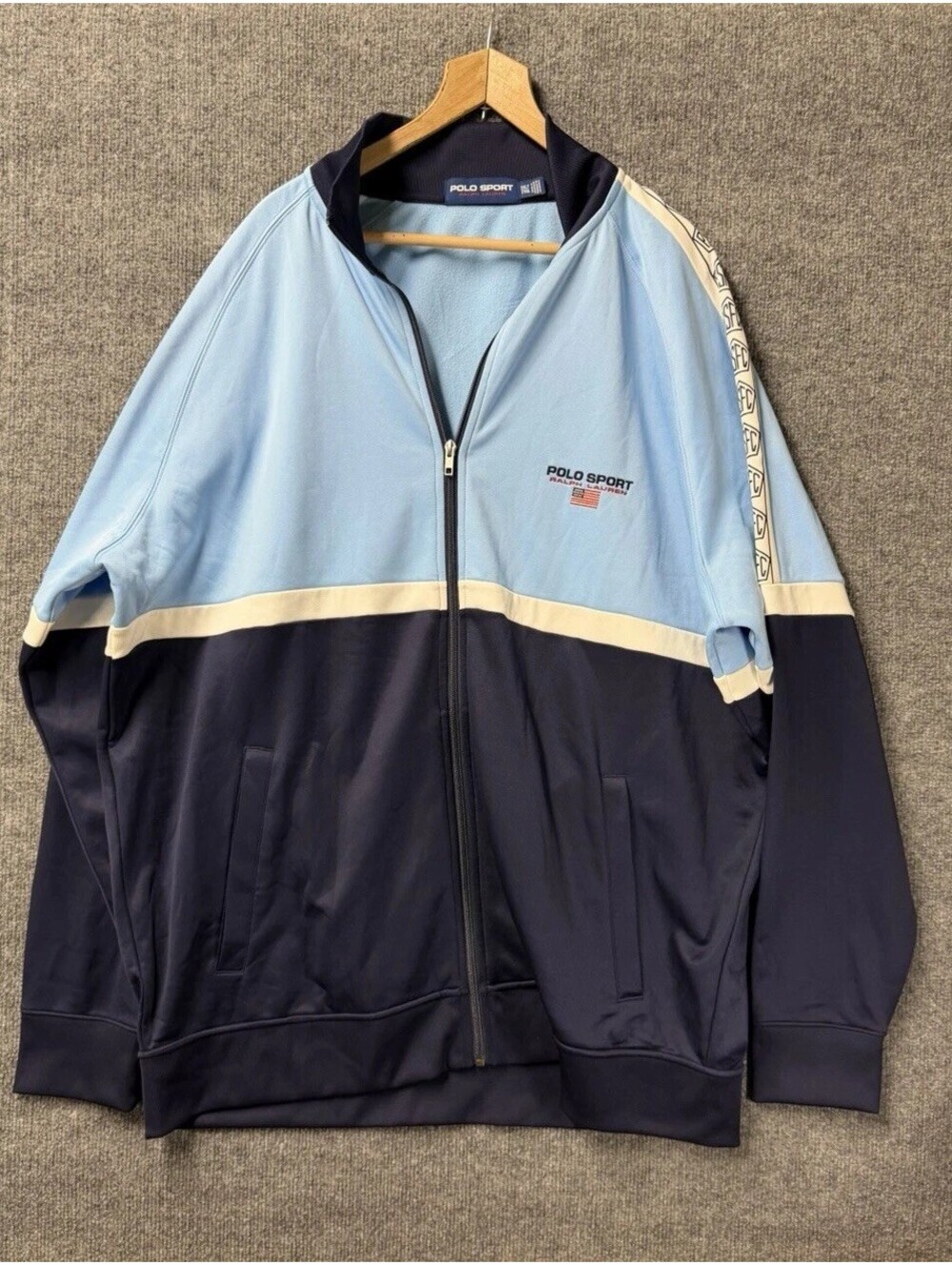 Polo Sport Ralph Lauren 2XLT Colorblock Track Jacket Logo Tape See Pics Y2K 👀
